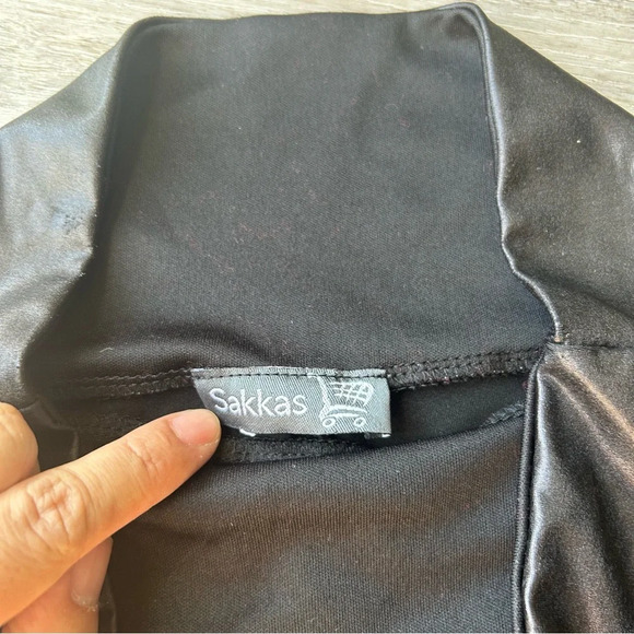 Sakkas Faux Leather High Waist Leggings Made in USA - Picture 8 of 12